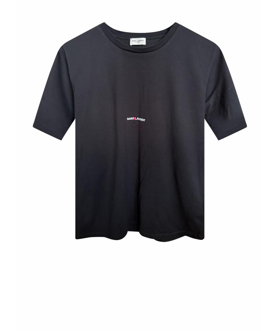 SAINT LAURENT Черная хлопковая футболка, фото 1