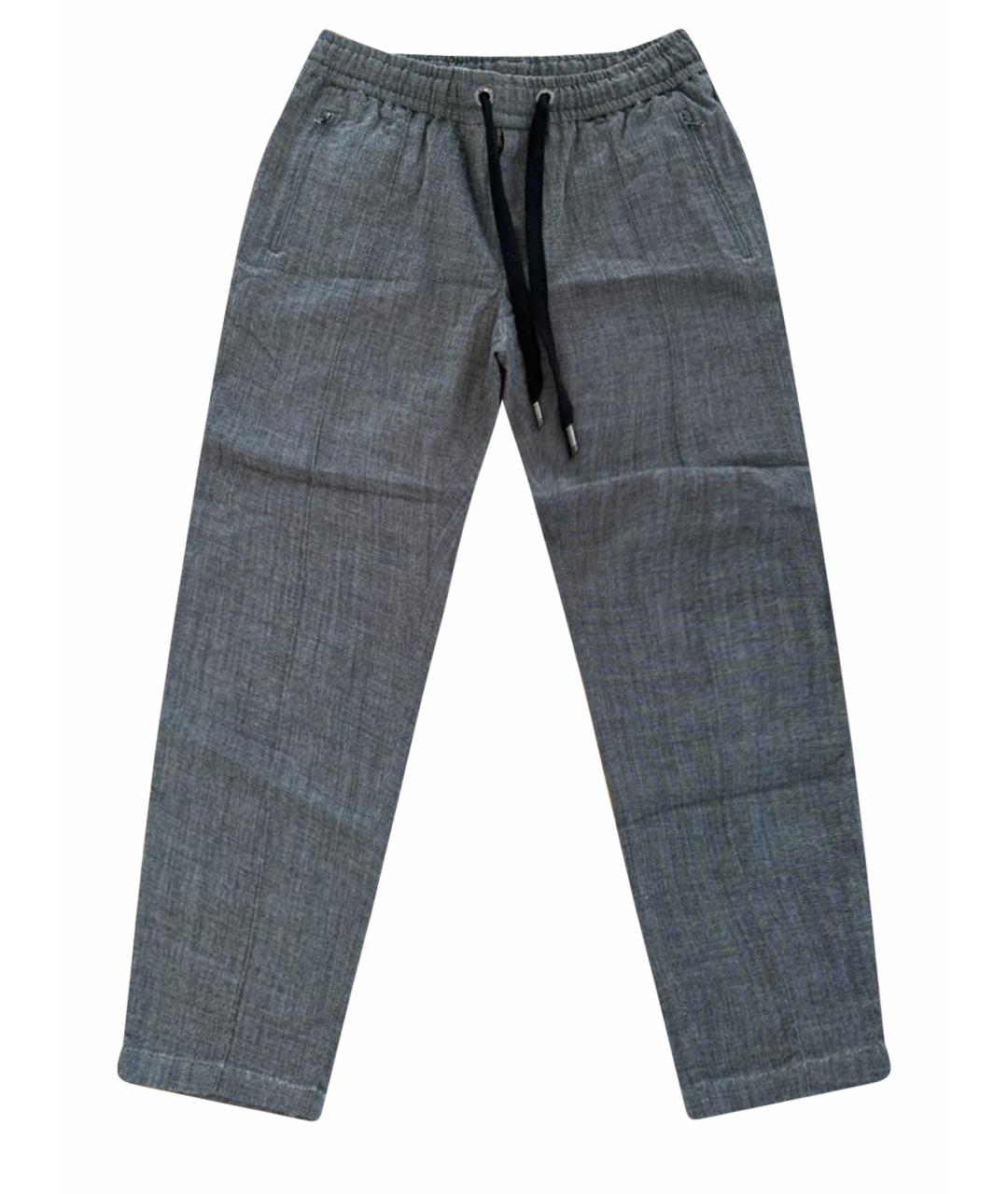 DOLCE&GABBANA Антрацитовые хлопковые повседневные брюки, фото 1