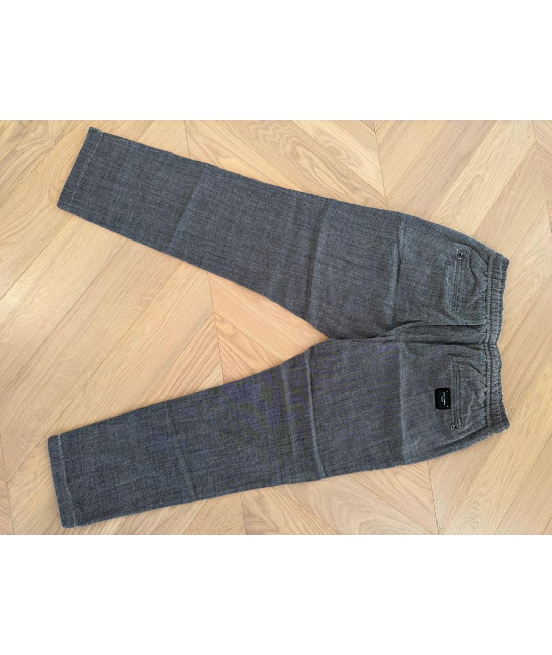 DOLCE&GABBANA Антрацитовые хлопковые повседневные брюки, фото 2