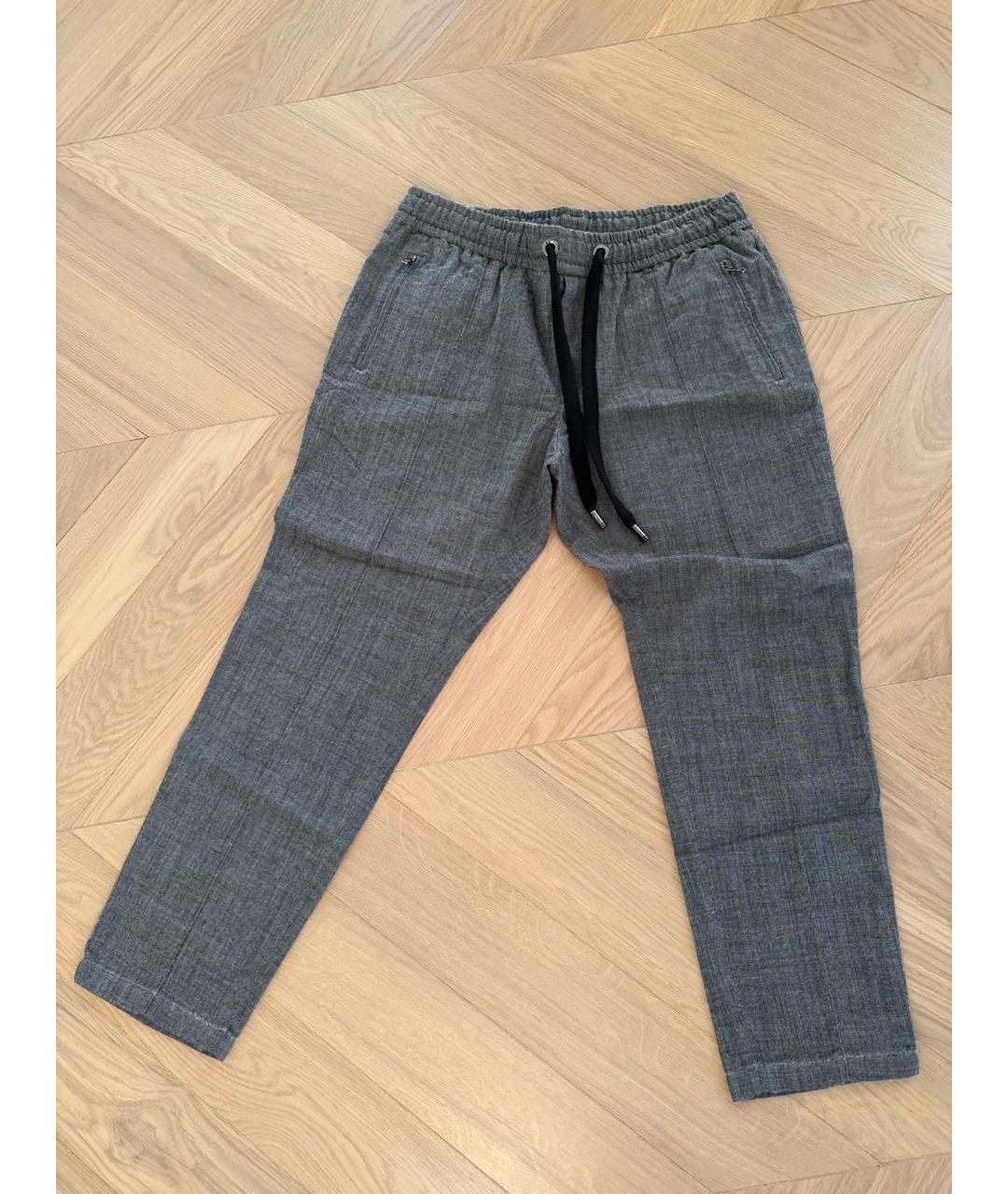 DOLCE&GABBANA Антрацитовые хлопковые повседневные брюки, фото 7