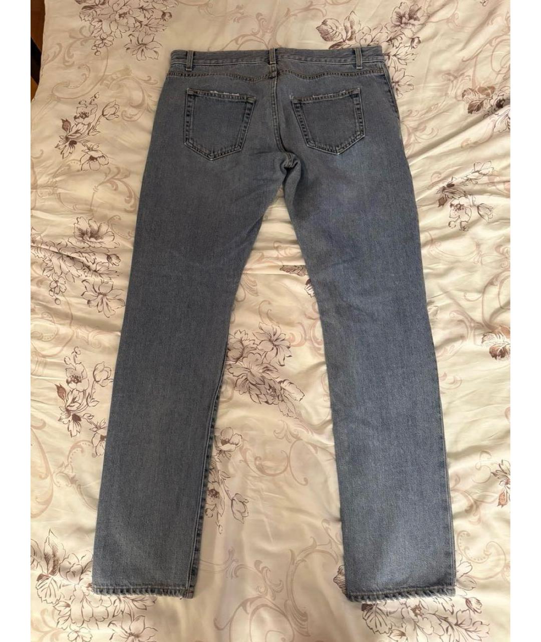 SAINT LAURENT Синие хлопковые джинсы скинни, фото 2