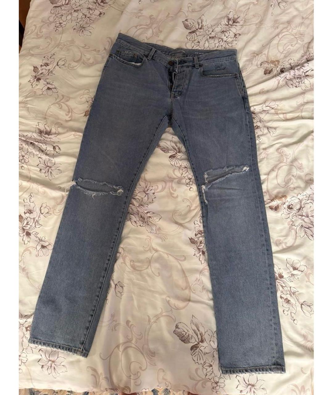 SAINT LAURENT Синие хлопковые джинсы скинни, фото 7