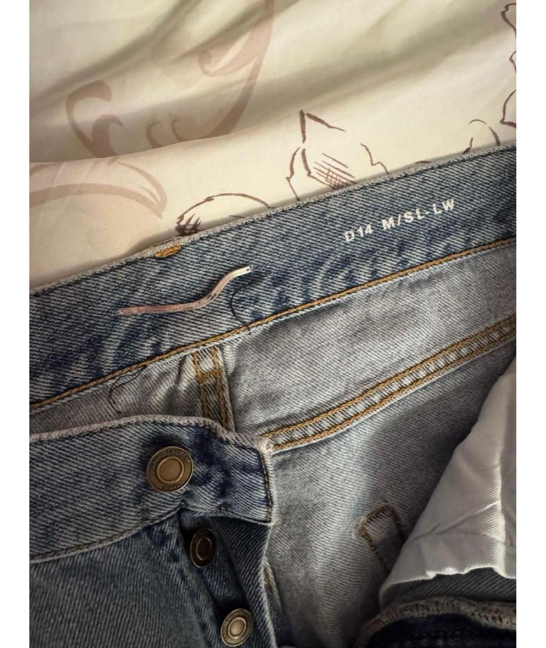 SAINT LAURENT Синие хлопковые джинсы скинни, фото 4