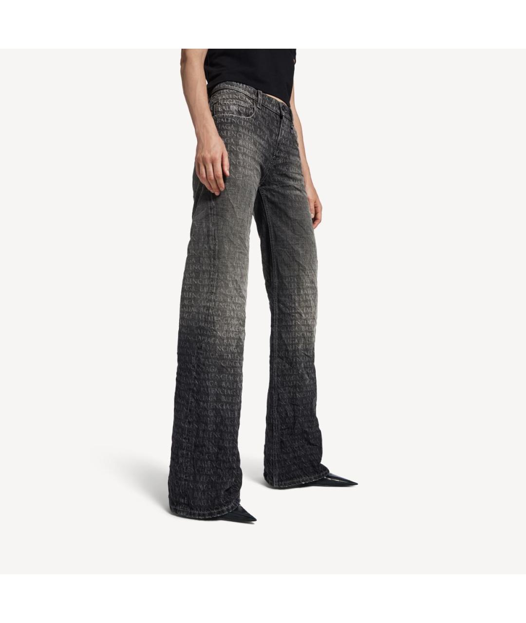 BALENCIAGA Черные хлопковые джинсы клеш, фото 5