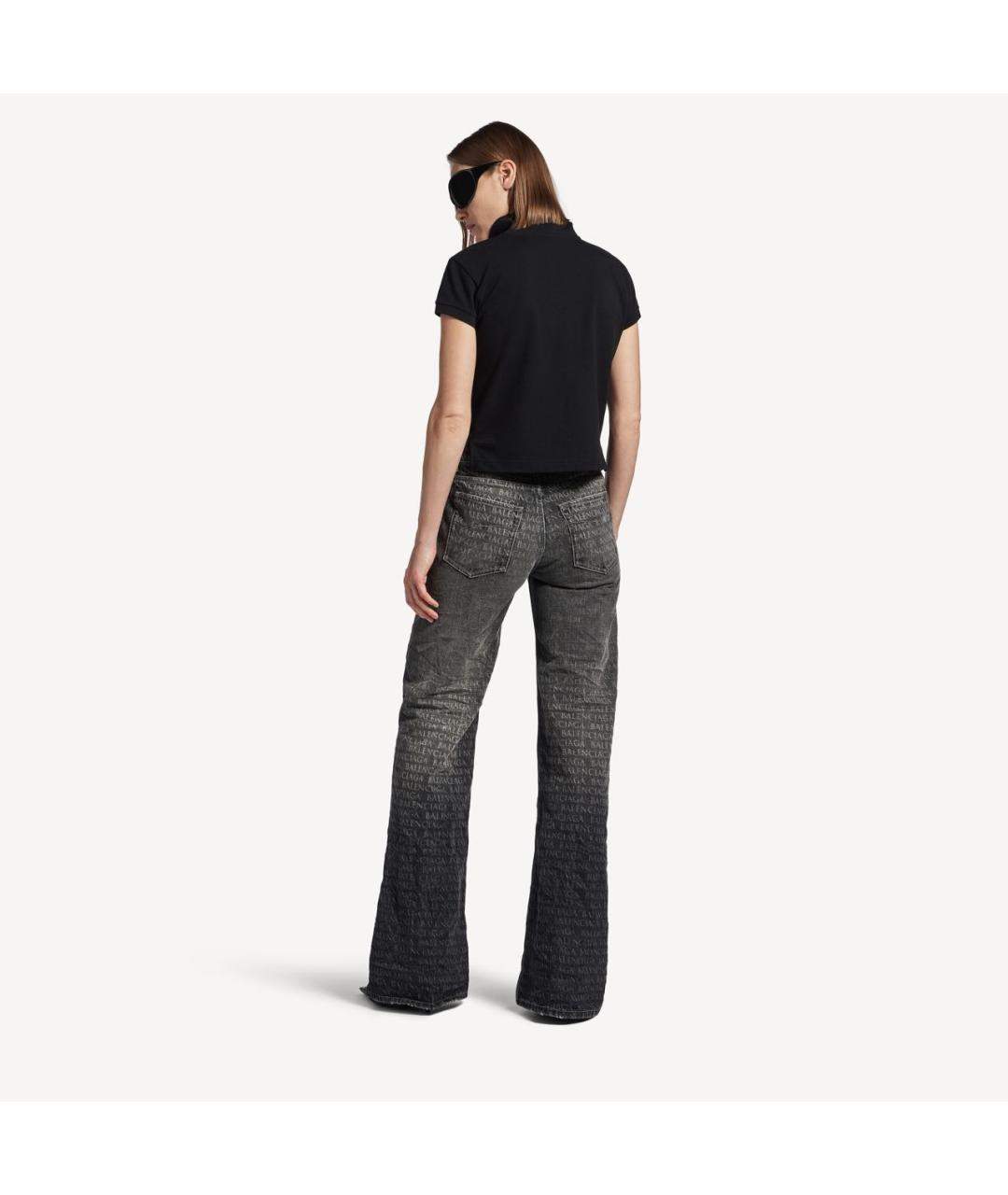 BALENCIAGA Черные хлопковые джинсы клеш, фото 4
