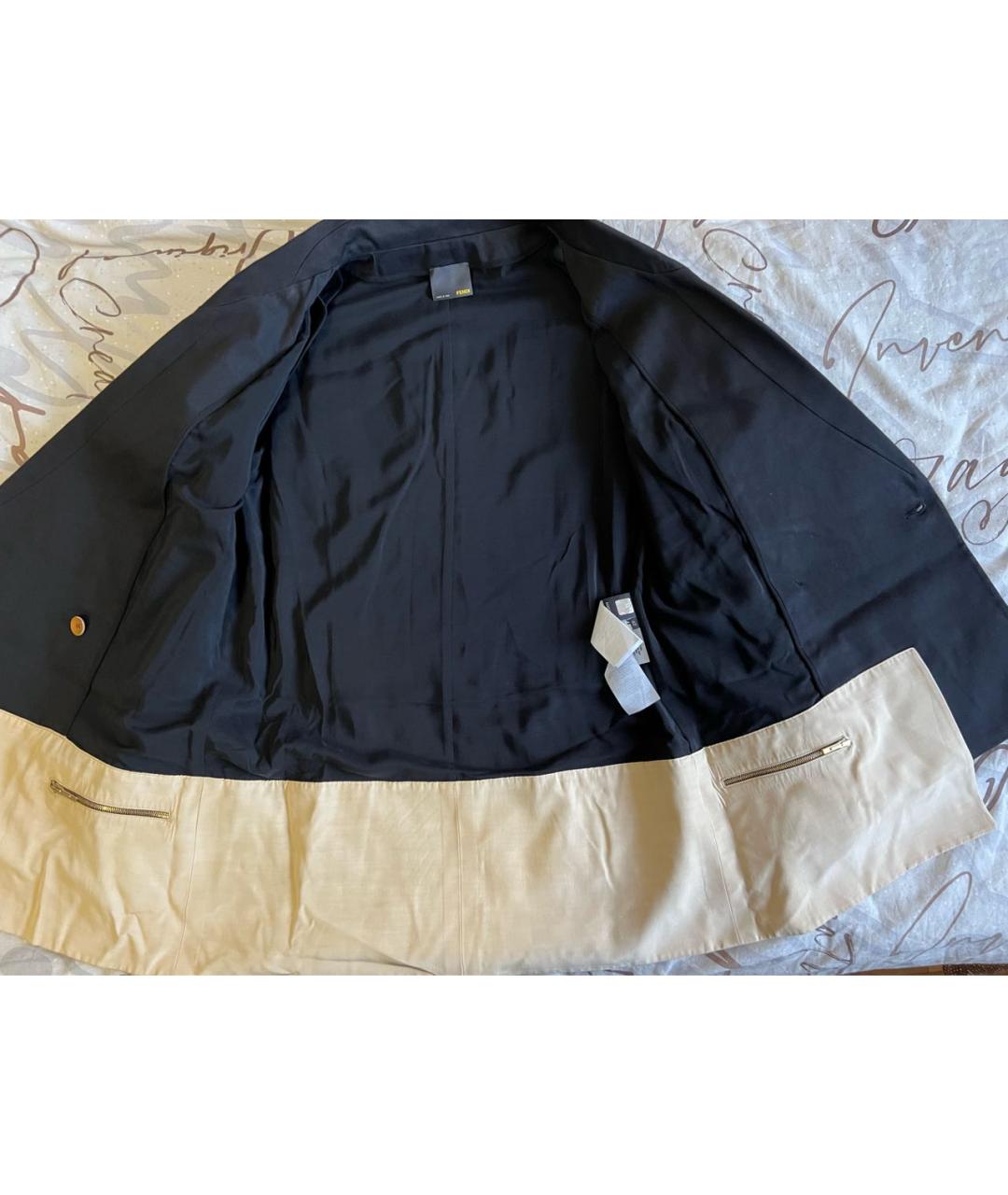 FENDI Черный шелковый жакет/пиджак, фото 5