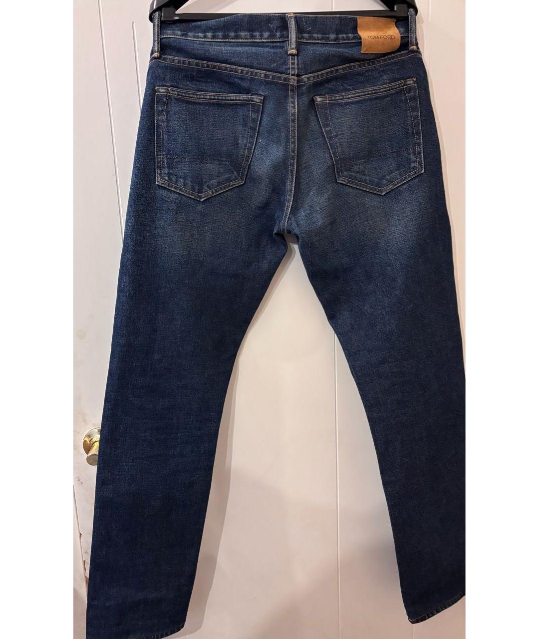 TOM FORD Синие хлопковые прямые джинсы, фото 2