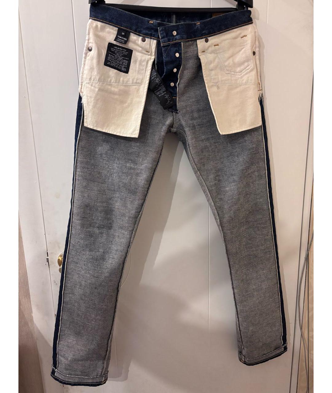 TOM FORD Синие хлопковые прямые джинсы, фото 6