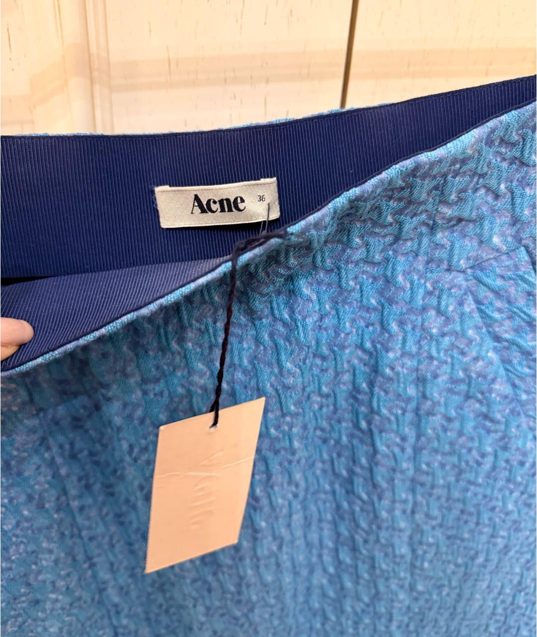 ACNE STUDIOS Голубая хлопковая юбка миди, фото 3