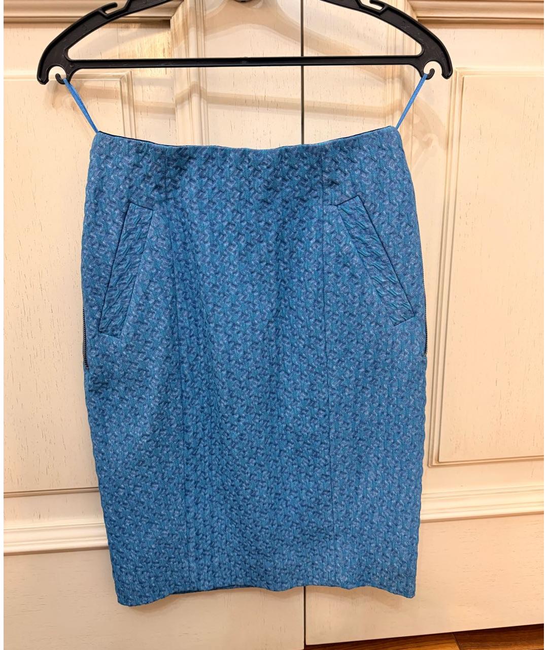 ACNE STUDIOS Голубая хлопковая юбка миди, фото 8