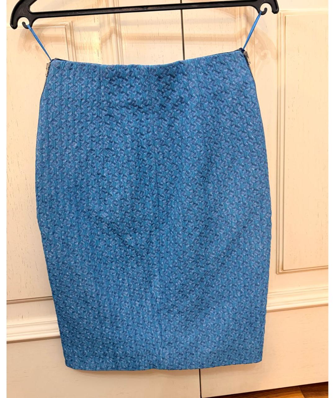 ACNE STUDIOS Голубая хлопковая юбка миди, фото 2