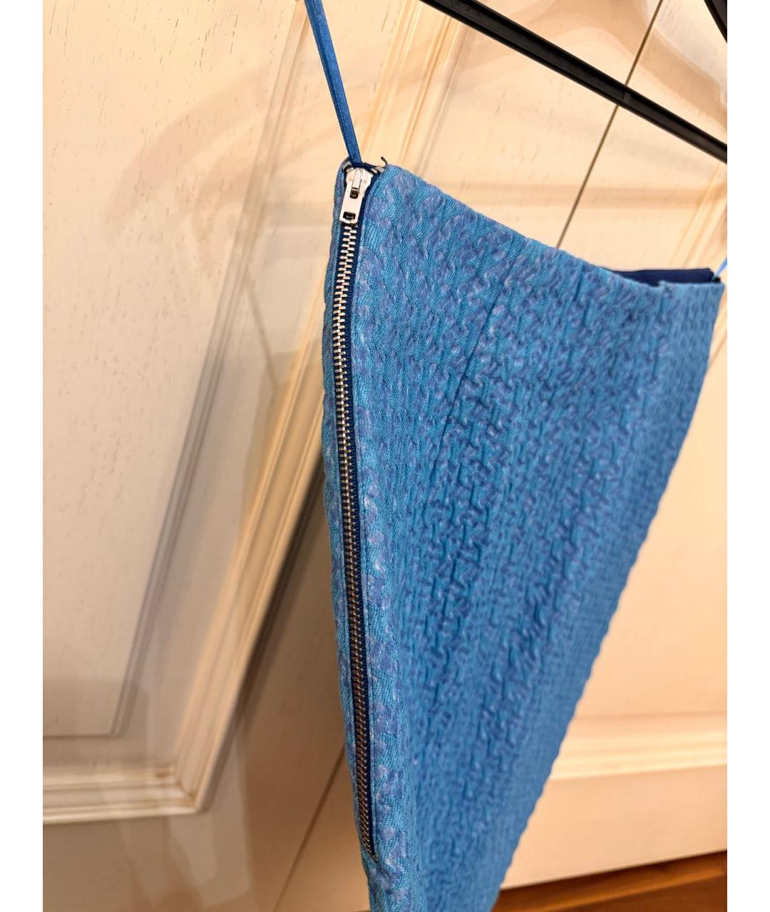 ACNE STUDIOS Голубая хлопковая юбка миди, фото 6