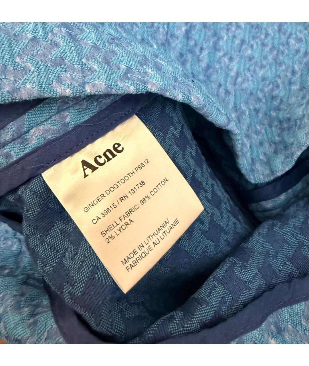 ACNE STUDIOS Голубая хлопковая юбка миди, фото 4