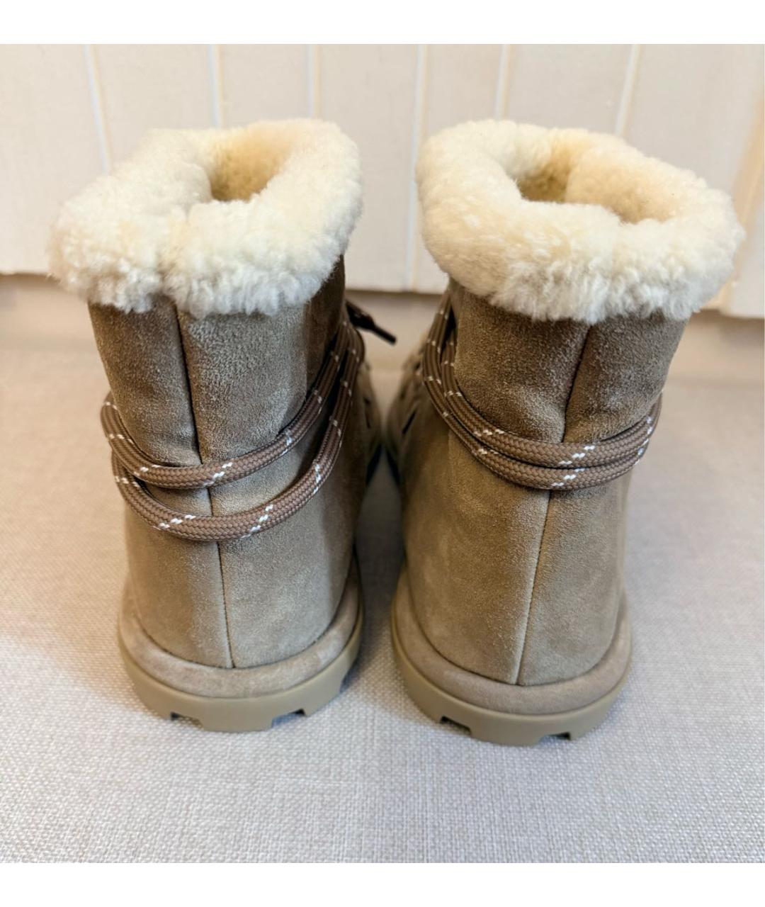 MIU MIU Бежевые замшевые ботинки, фото 4