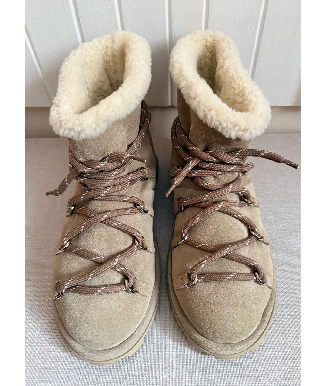 MIU MIU Бежевые замшевые ботинки, фото 2