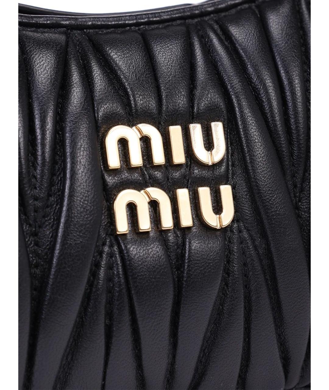 MIU MIU Черная кожаная сумка через плечо, фото 5