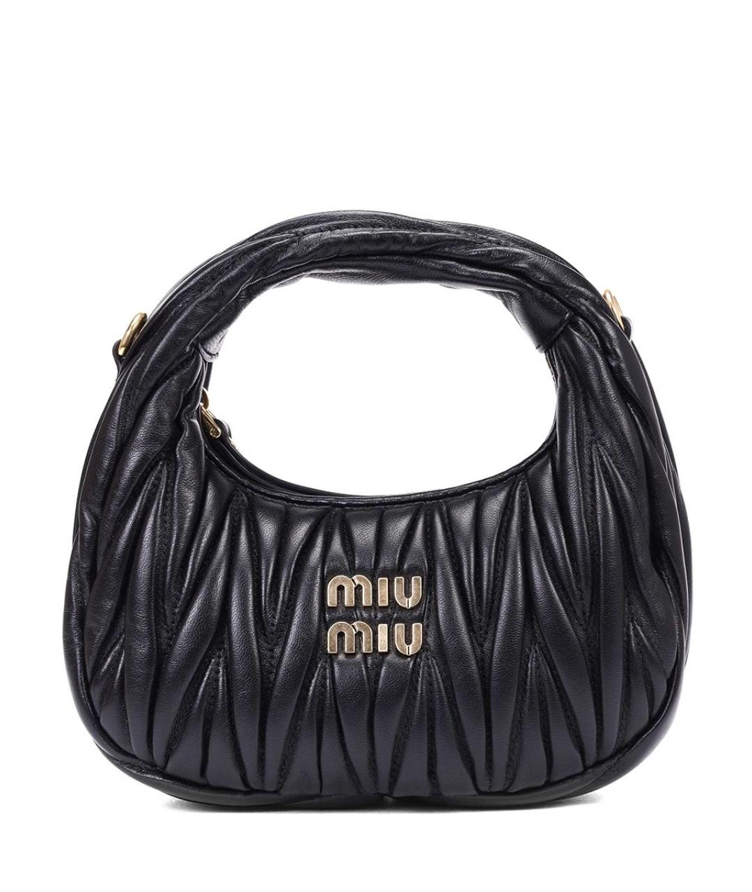 MIU MIU Черная кожаная сумка через плечо, фото 6