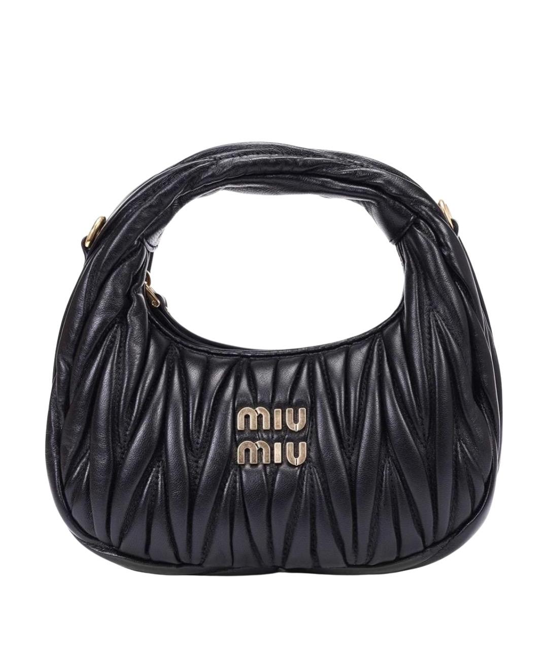 MIU MIU Черная кожаная сумка через плечо, фото 1