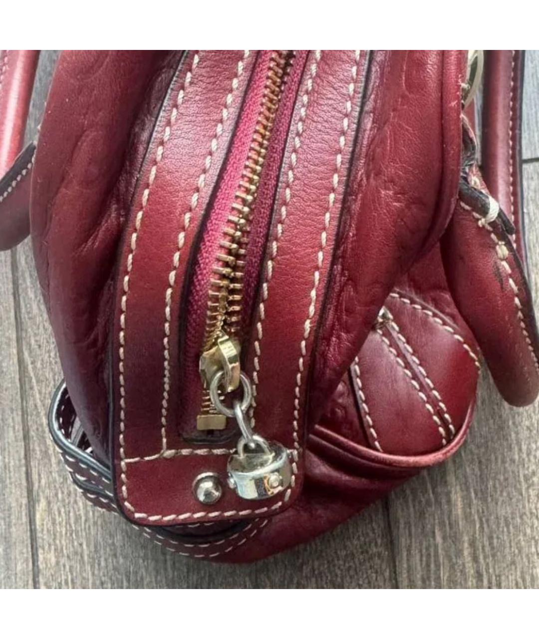 GUCCI Красная кожаная сумка с короткими ручками, фото 4