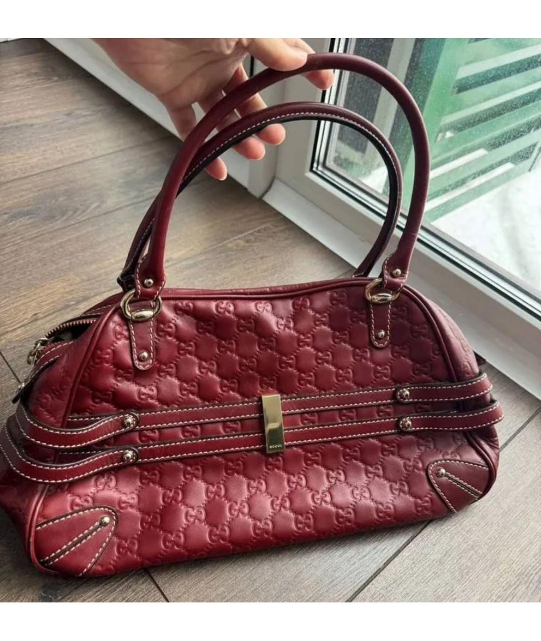 GUCCI Красная кожаная сумка с короткими ручками, фото 2