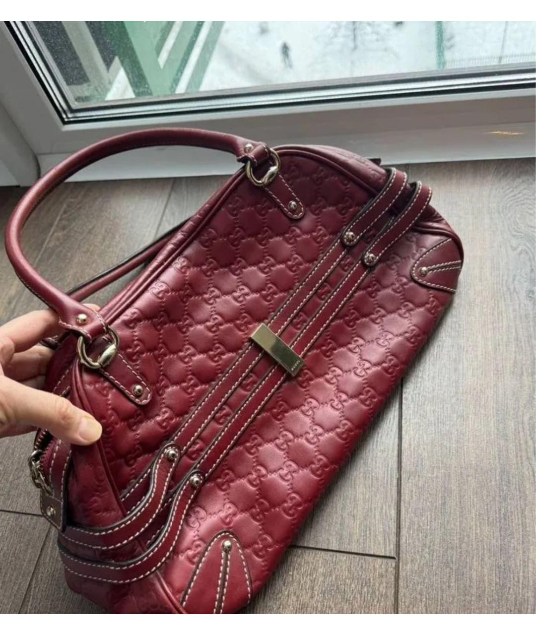 GUCCI Красная кожаная сумка с короткими ручками, фото 5
