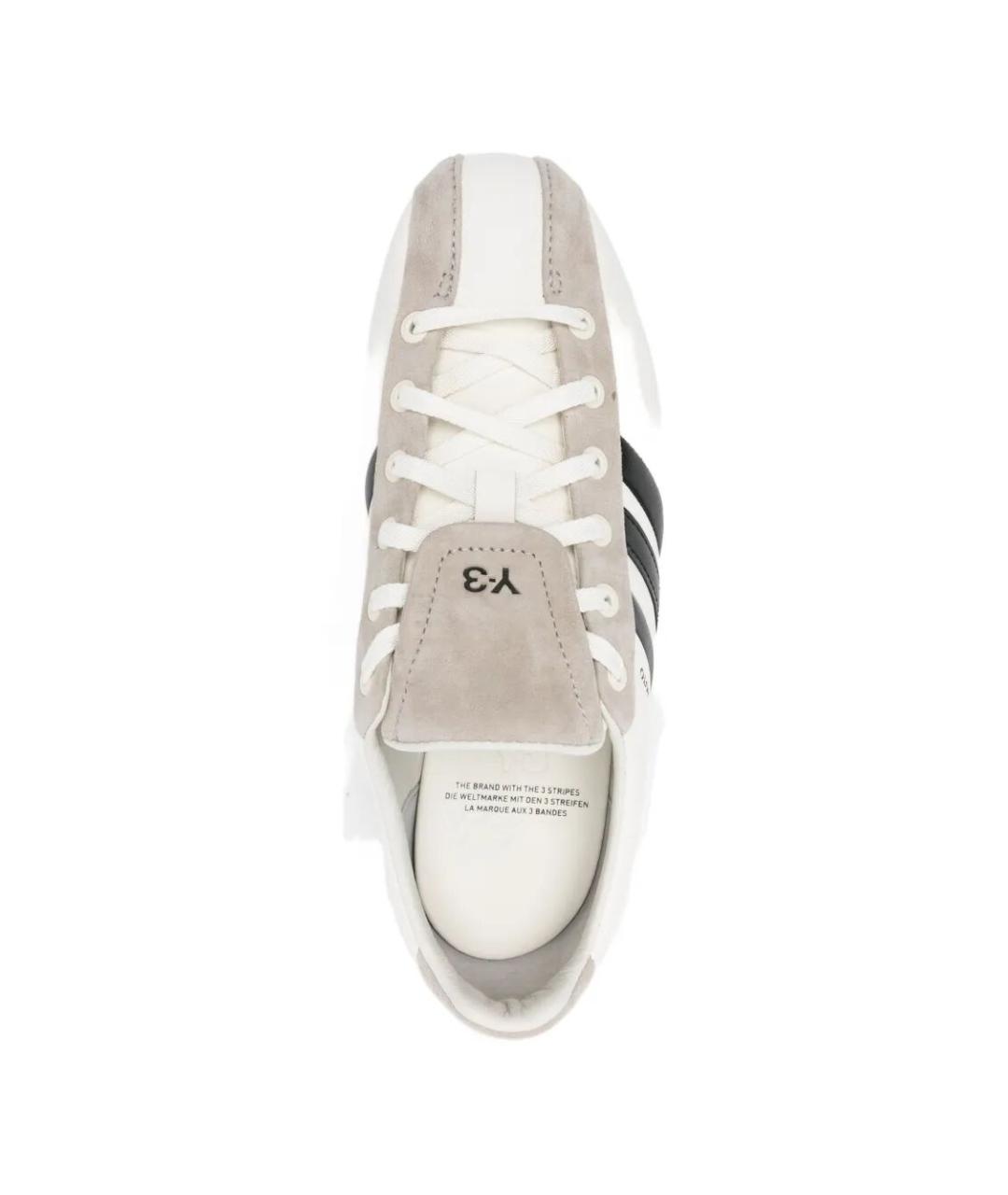 Y-3 Белые кожаные низкие кроссовки / кеды, фото 3