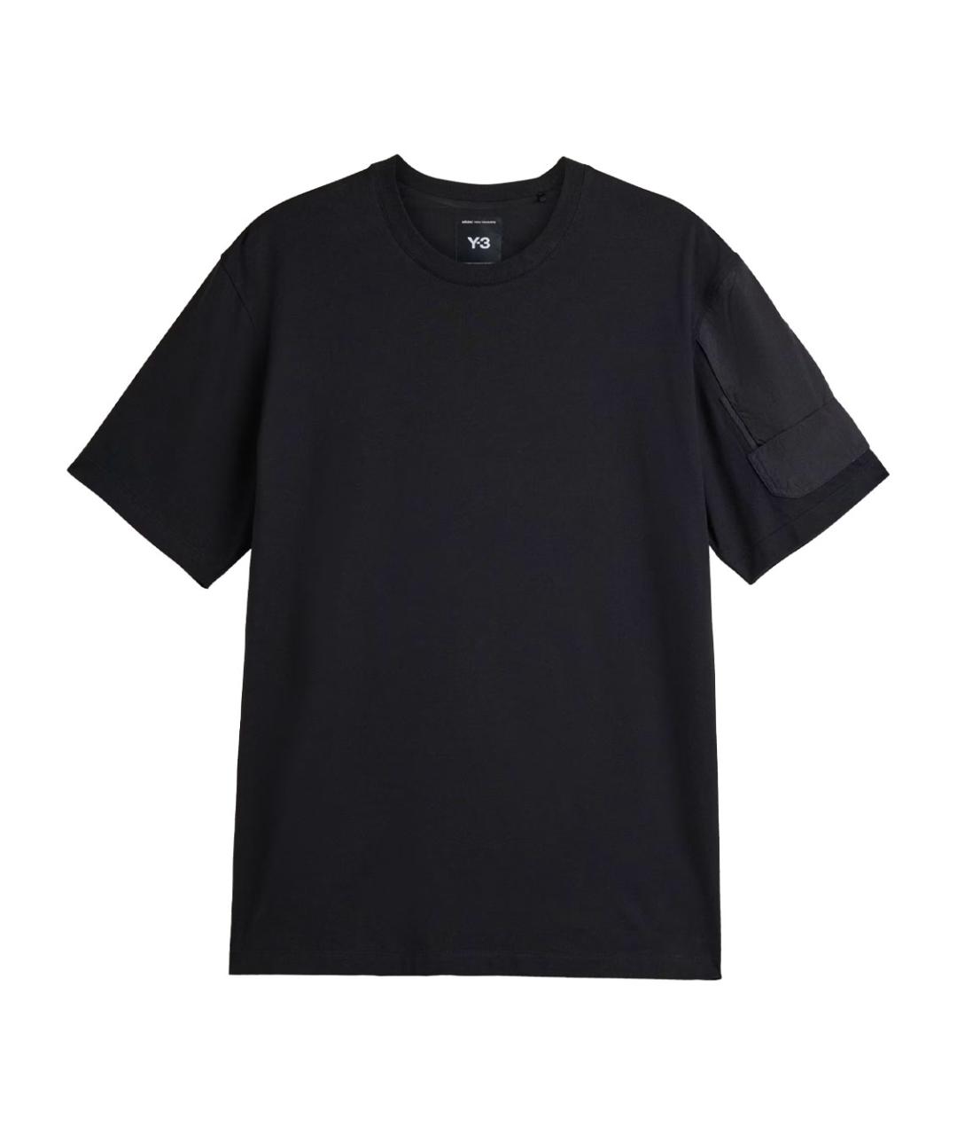 Y-3 Черная хлопковая футболка, фото 1