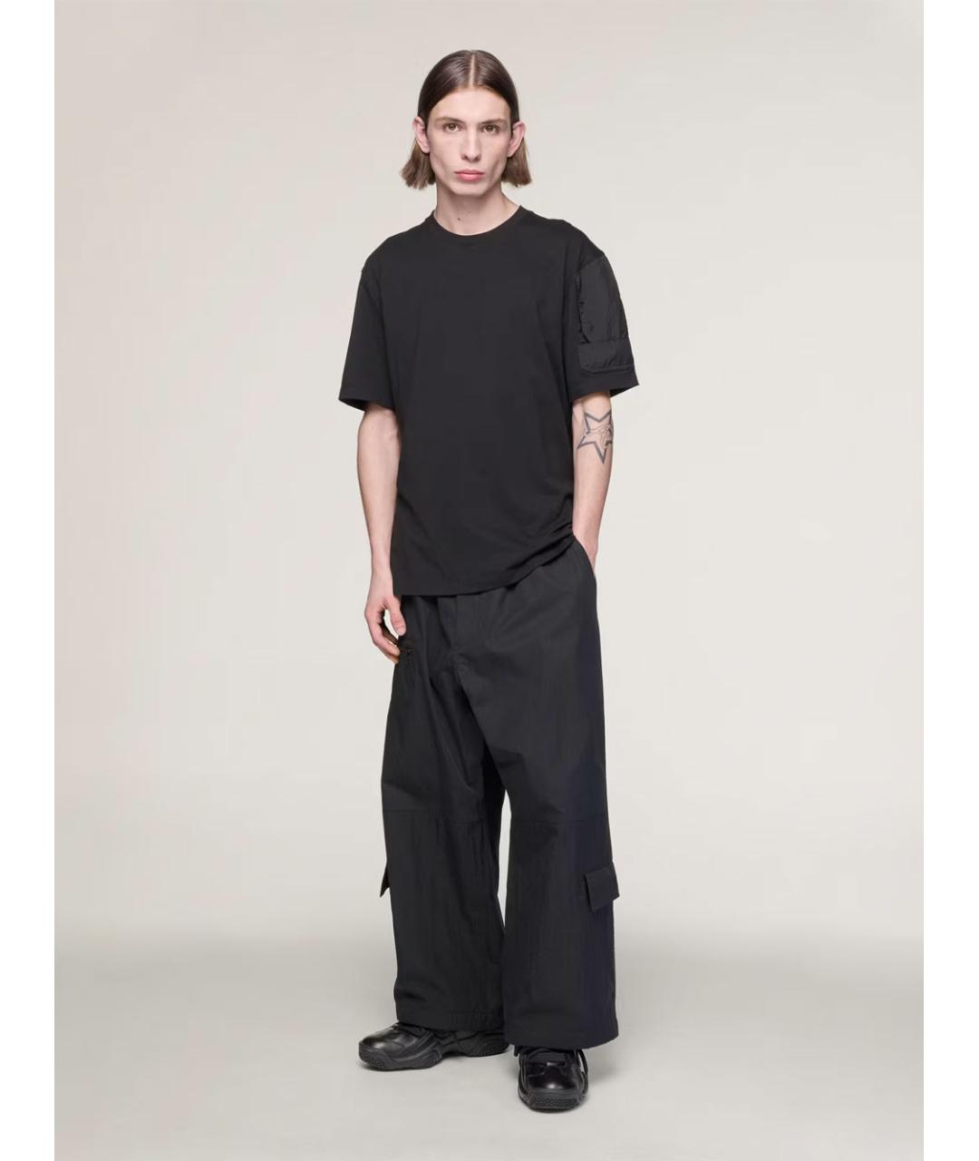 Y-3 Черная хлопковая футболка, фото 2