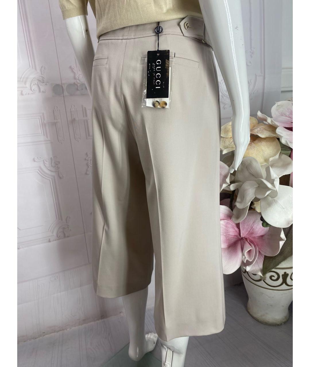 GUCCI Бежевые шерстяные кюлоты, фото 7