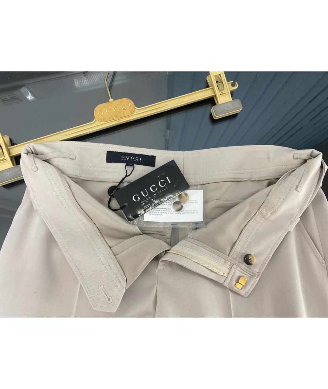 GUCCI Бежевые шерстяные кюлоты, фото 3