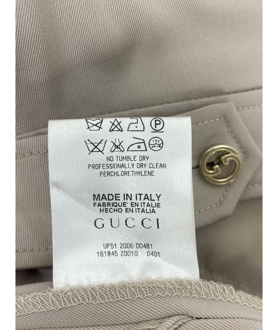 GUCCI Бежевые шерстяные кюлоты, фото 8