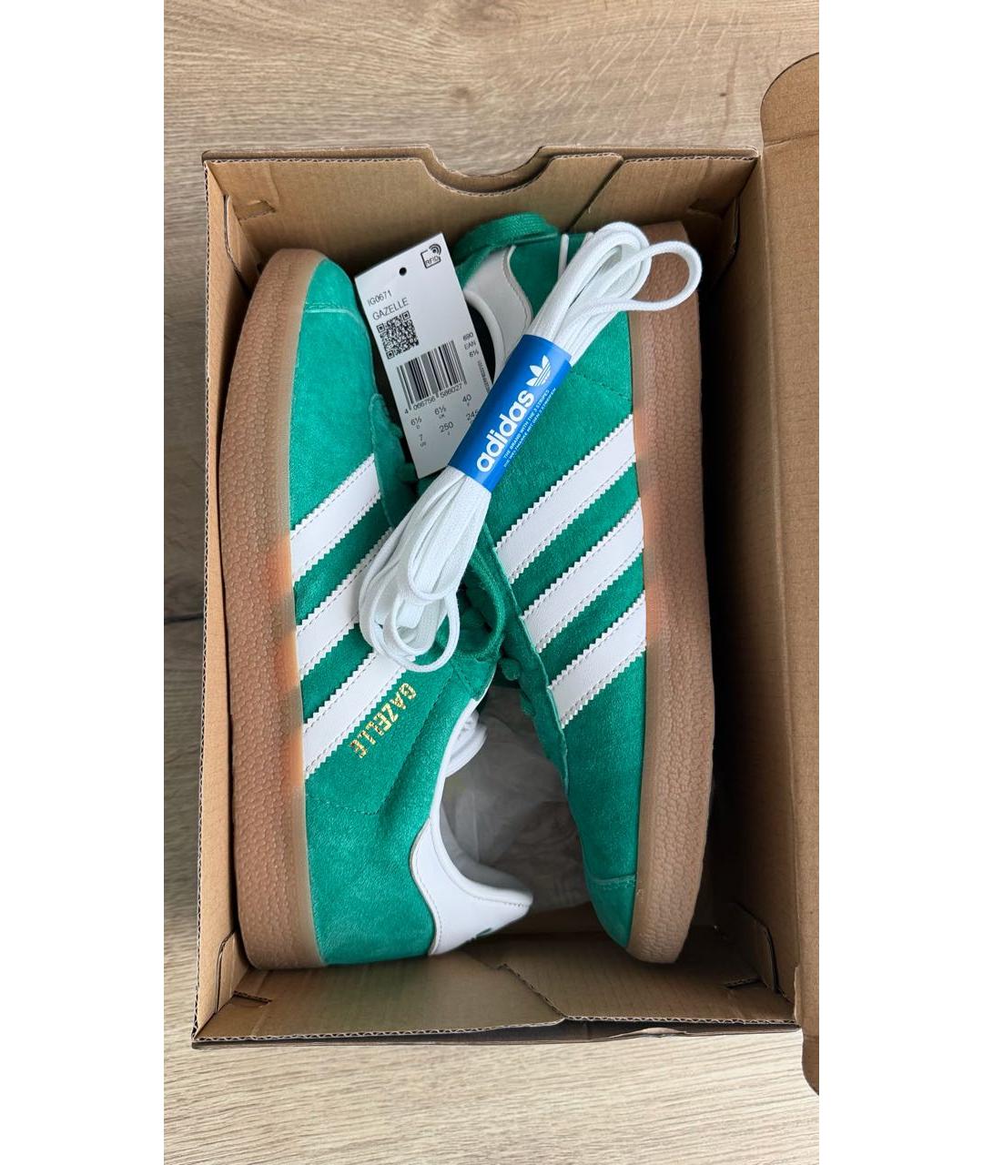 ADIDAS Зеленые замшевые кроссовки, фото 5