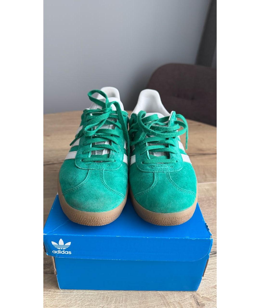 ADIDAS Зеленые замшевые кроссовки, фото 2