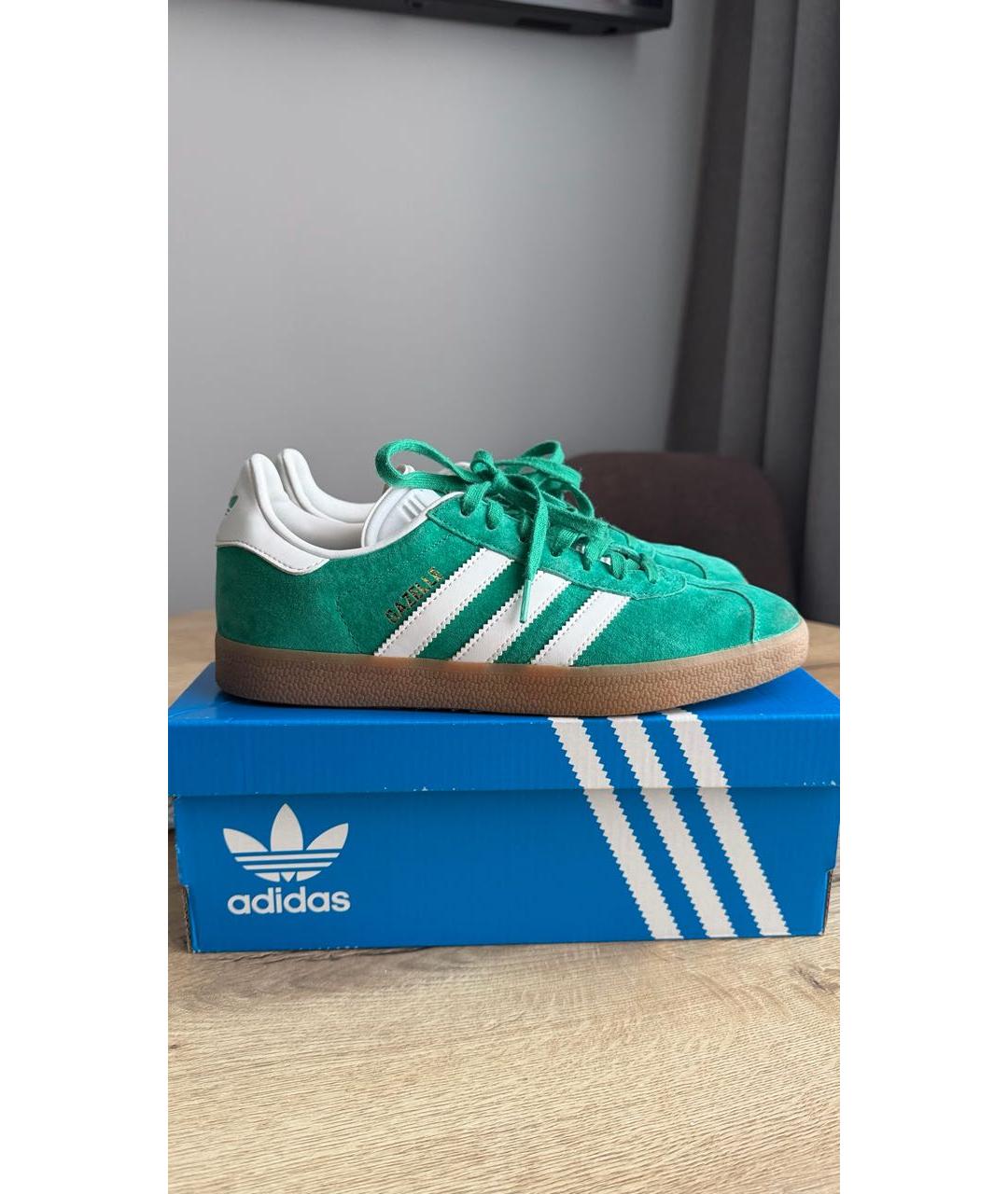 ADIDAS Зеленые замшевые кроссовки, фото 9