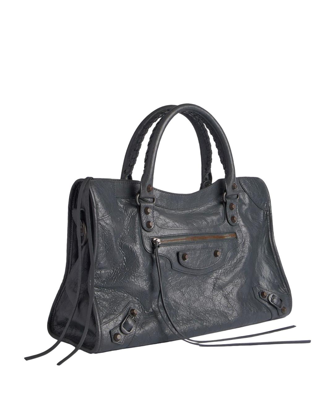 BALENCIAGA Серая кожаная сумка тоут, фото 2