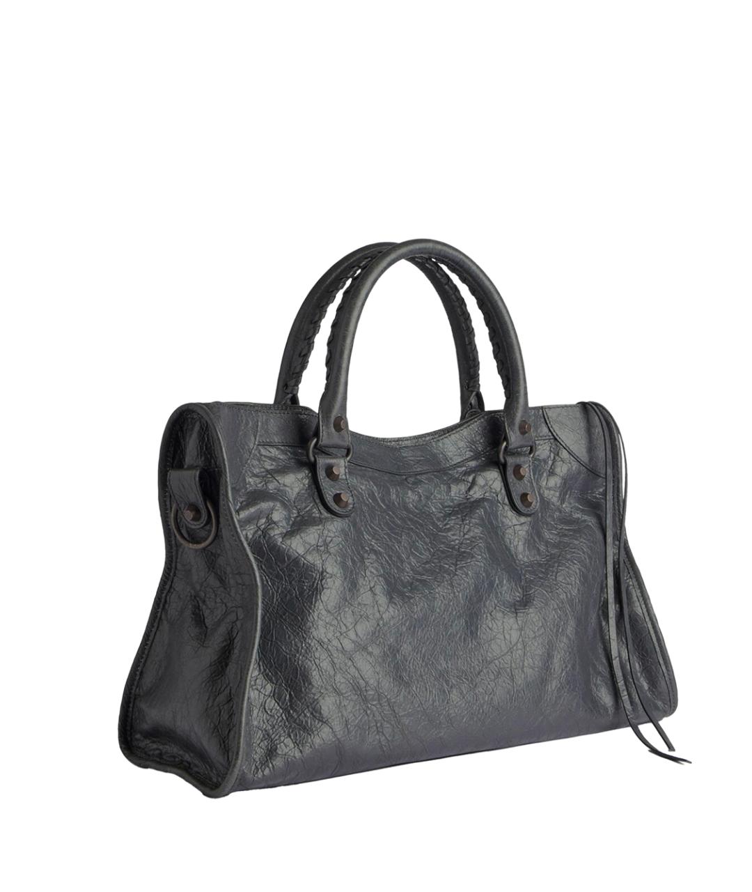 BALENCIAGA Серая кожаная сумка тоут, фото 3