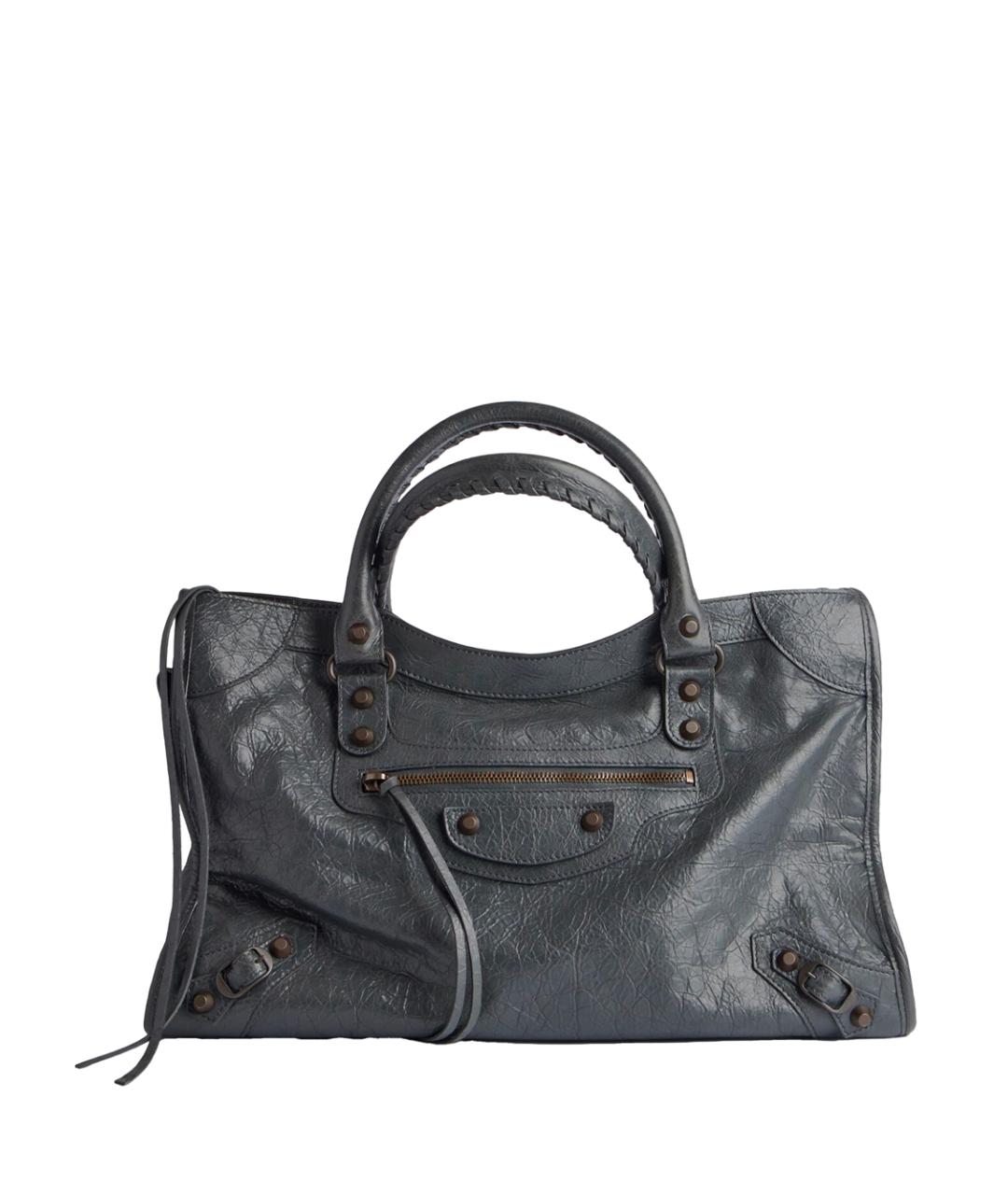 BALENCIAGA Серая кожаная сумка тоут, фото 1