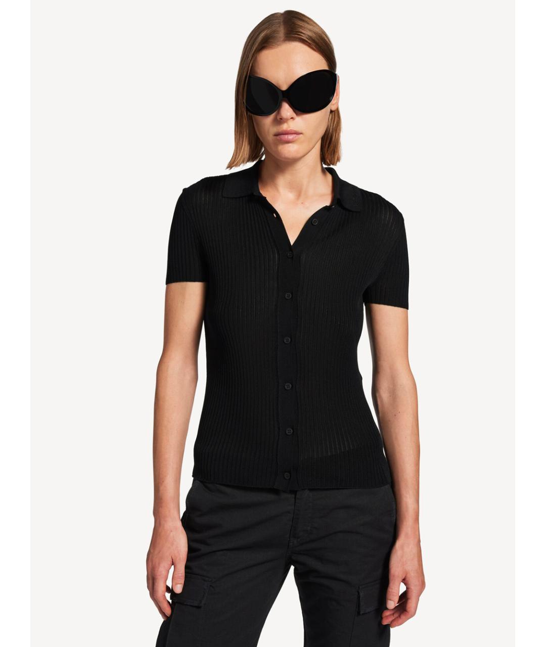 BALENCIAGA Черный хлопковый кардиган, фото 2