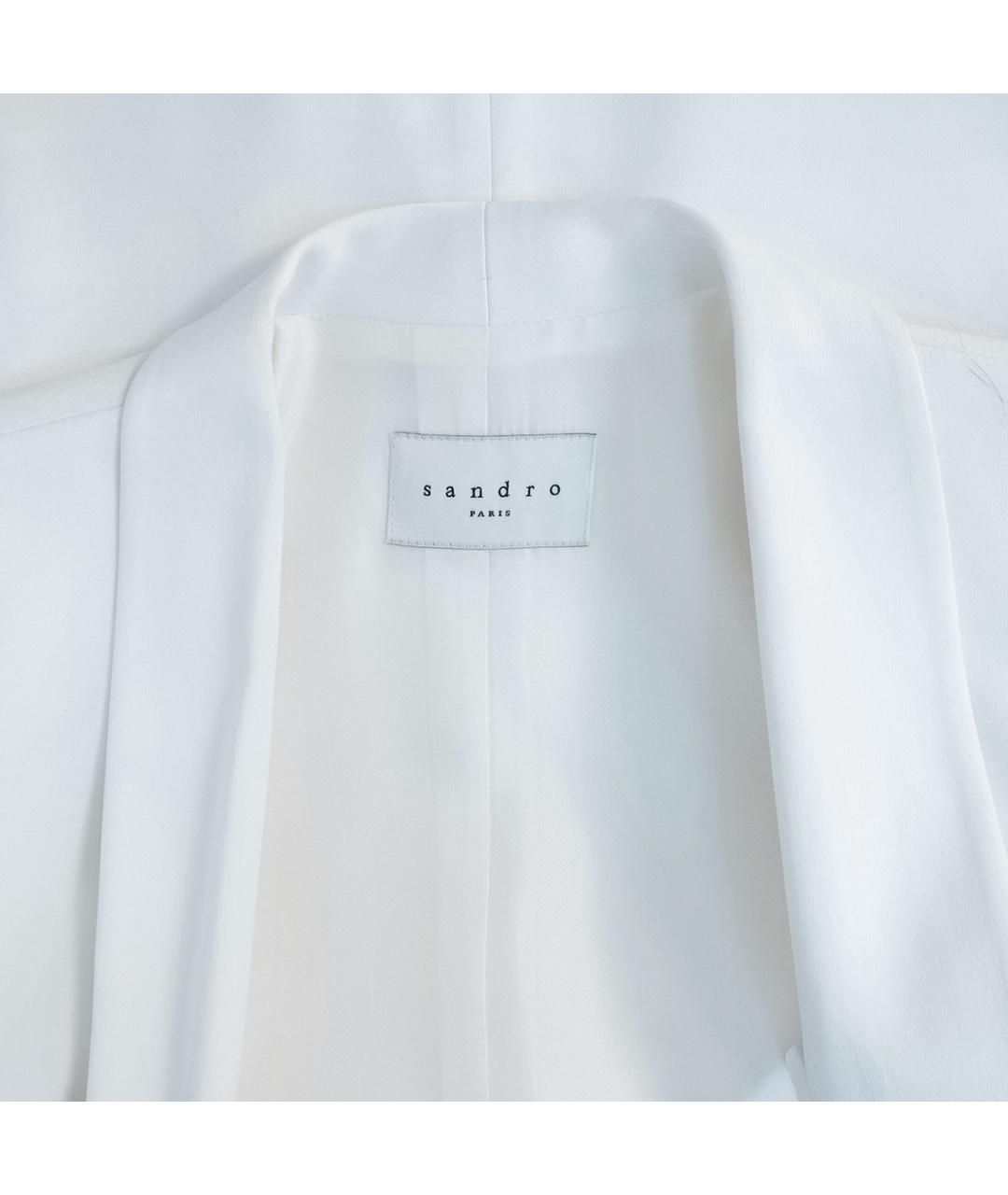 SANDRO Белый вискозный жакет/пиджак, фото 3