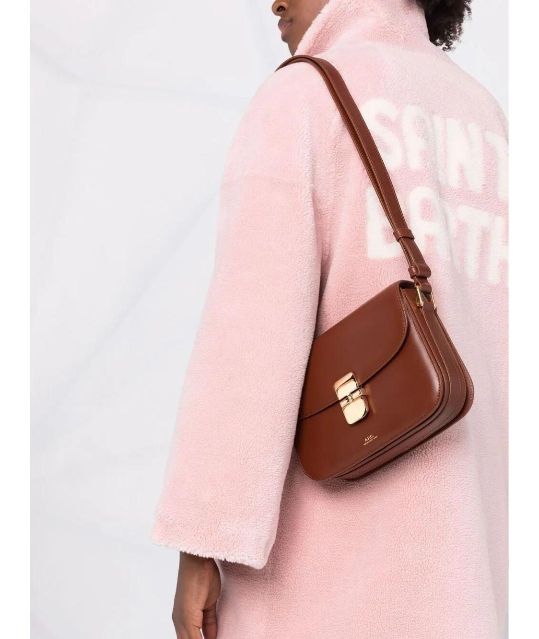 A.P.C. Коричневая кожаная сумка через плечо, фото 2