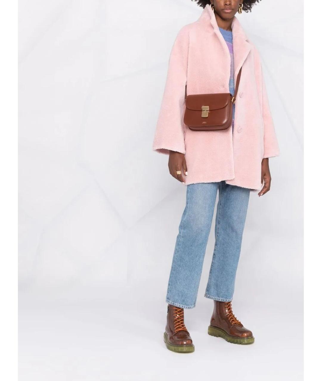 A.P.C. Коричневая кожаная сумка через плечо, фото 3