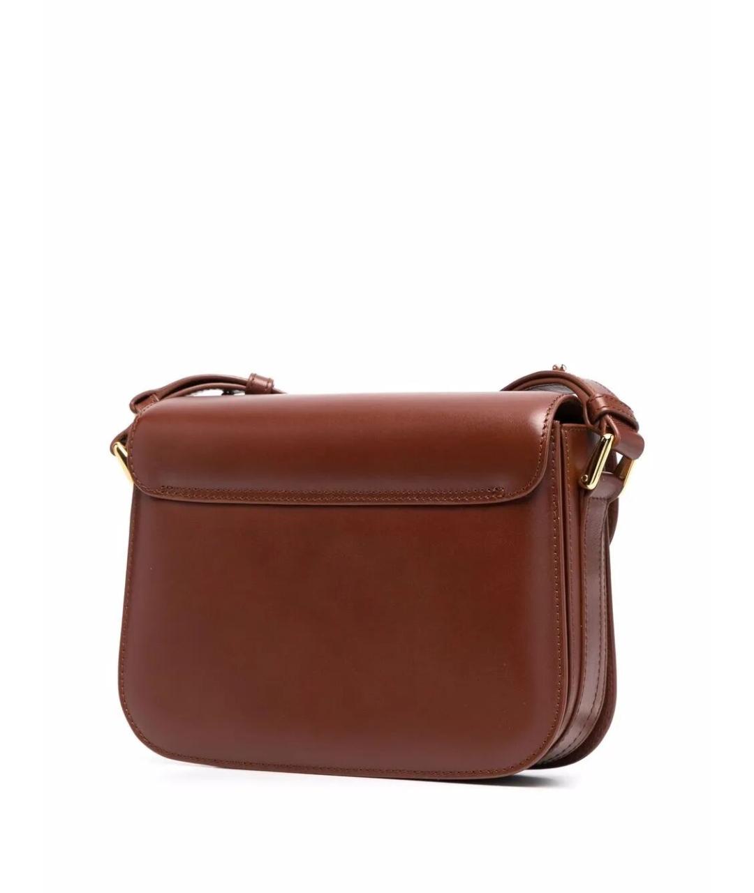 A.P.C. Коричневая кожаная сумка через плечо, фото 6