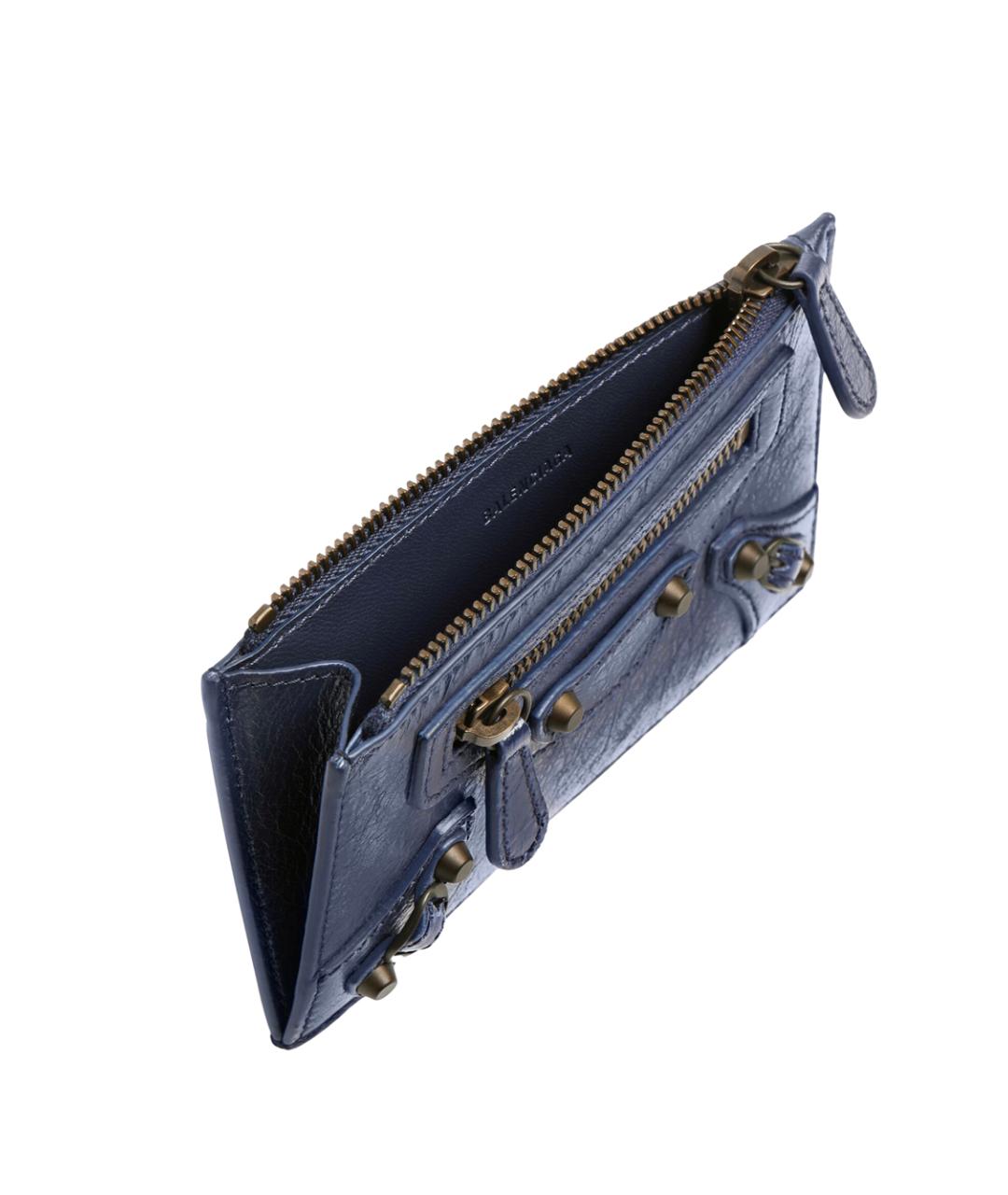 BALENCIAGA Темно-синий кожаный кардхолдер, фото 3