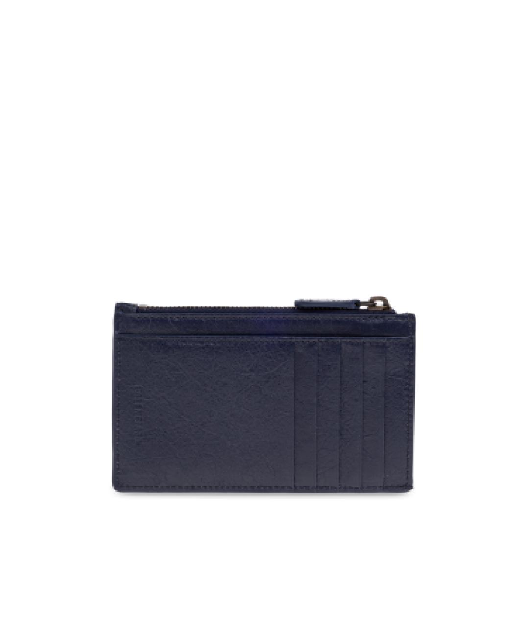 BALENCIAGA Темно-синий кожаный кардхолдер, фото 5