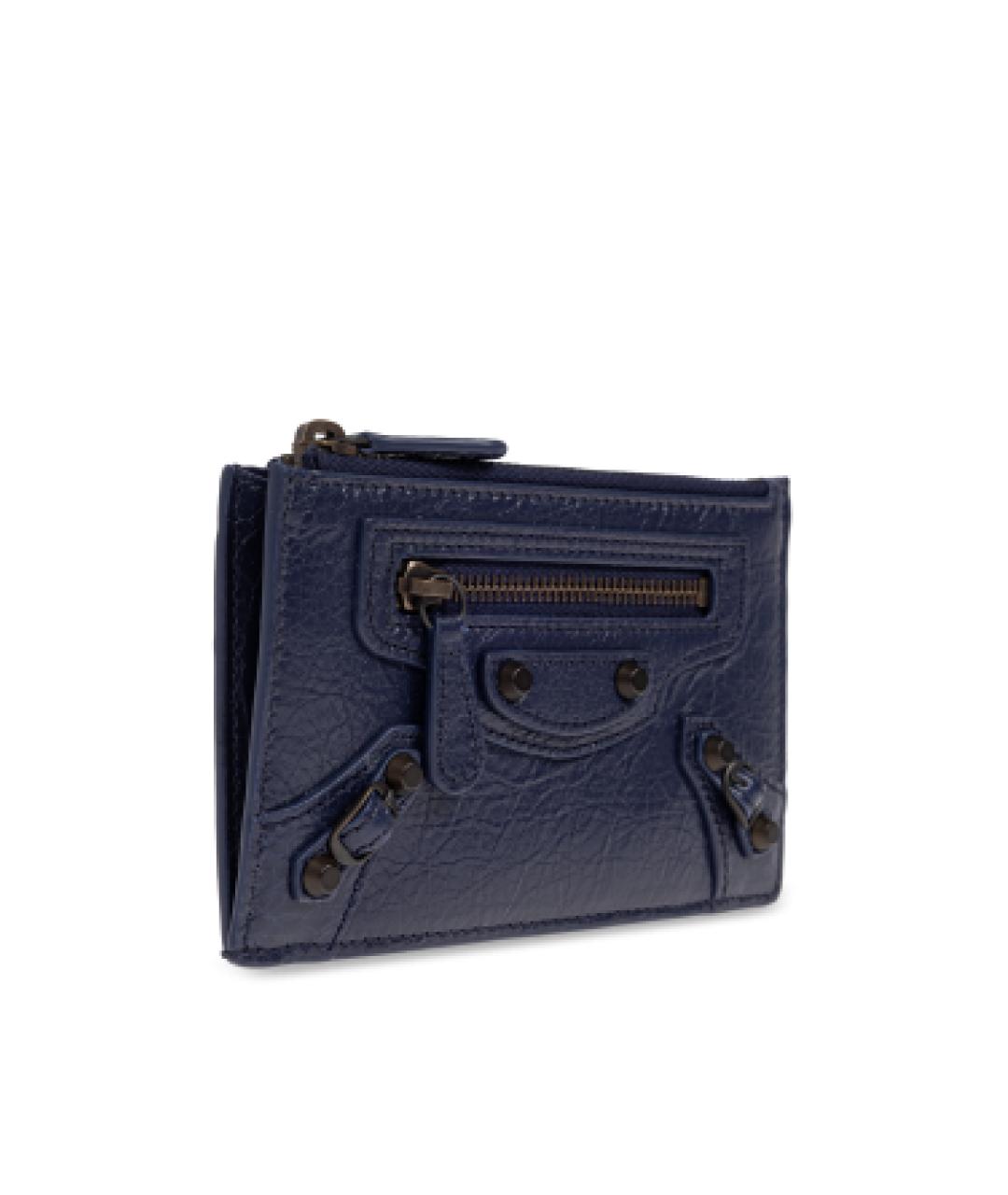 BALENCIAGA Темно-синий кожаный кардхолдер, фото 6