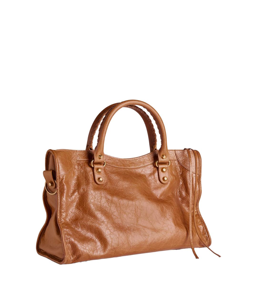 BALENCIAGA Коричневая кожаная сумка тоут, фото 3