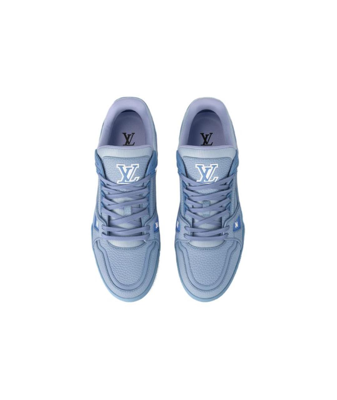 LOUIS VUITTON Синие кожаные кроссовки, фото 4