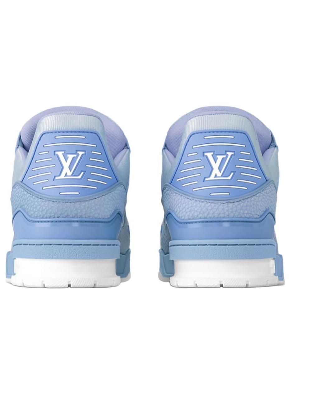LOUIS VUITTON Синие кожаные кроссовки, фото 5