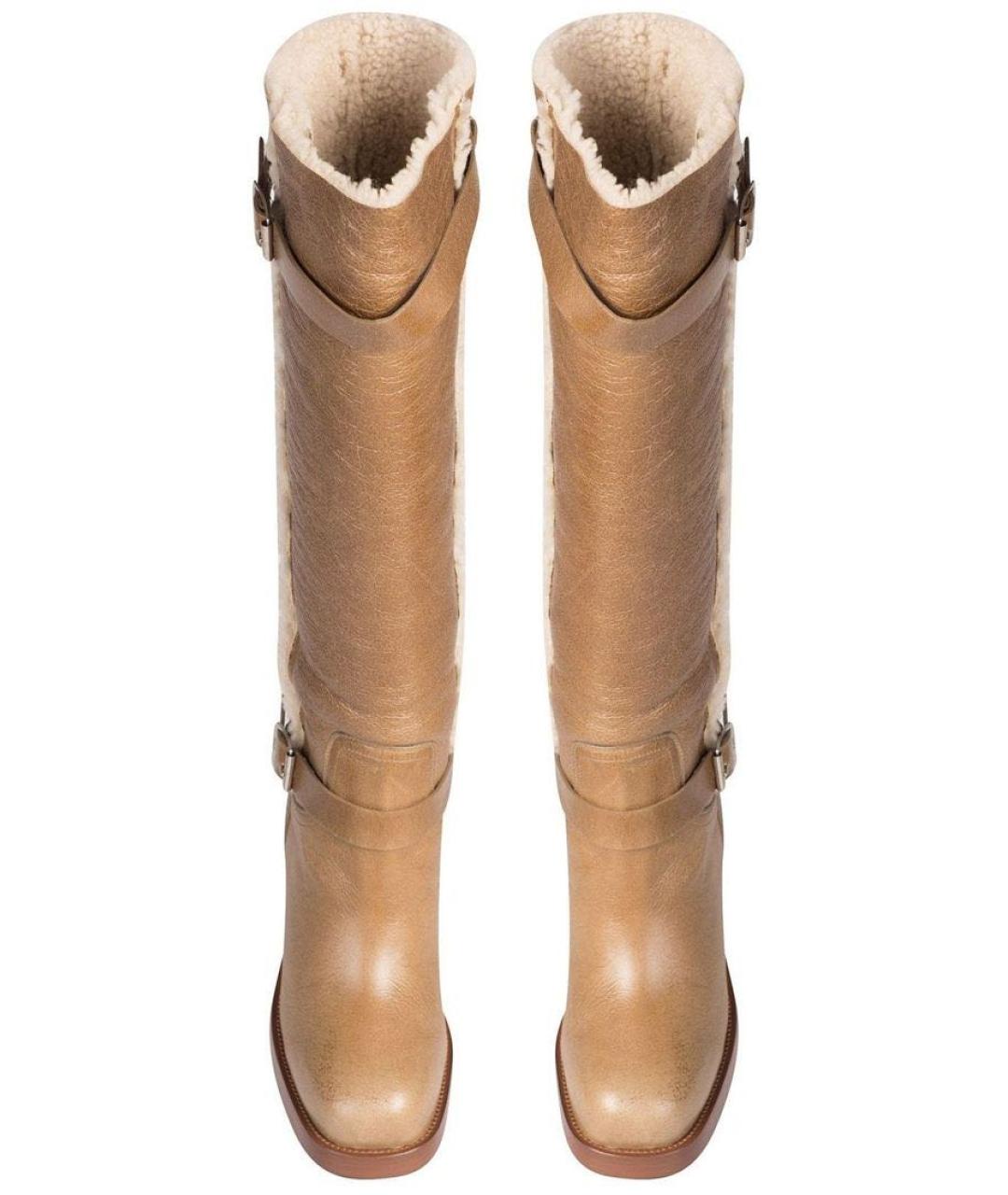 CHRISTIAN DIOR Коричневые кожаные сапоги, фото 3