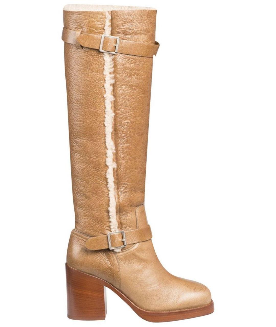 CHRISTIAN DIOR Коричневые кожаные сапоги, фото 1